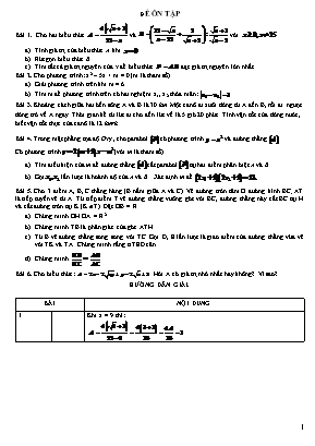Đề ôn tập môn Toán Khối 9 (Có đáp án)